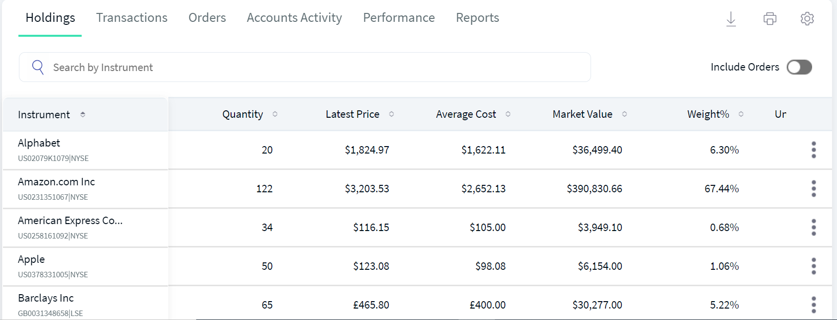 Portfolio Details